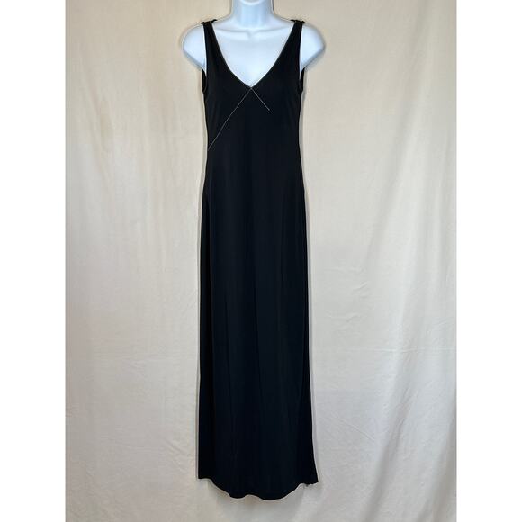 BCBG Maxazria Collection Maxi Dress S Black Classic Luxury Minimalist Old Money - Picture 1 of 13
